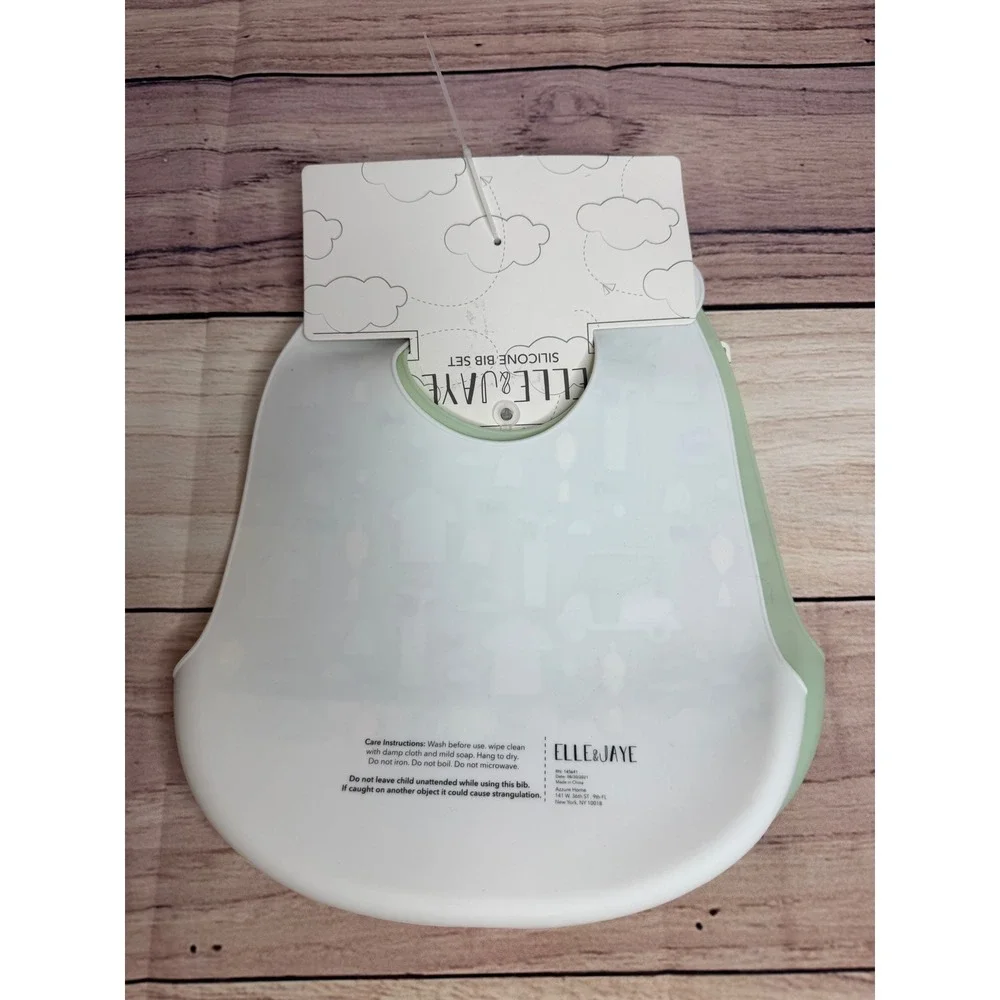 Elle & Jaye 2pc Silicone Bib Set Simply Putt I Love Daddy Golf Theme Sage Green